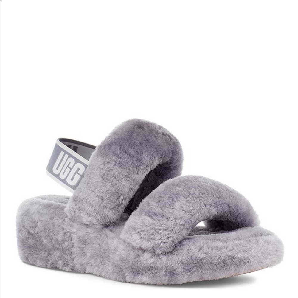 UGG Oh Yeah Fur Slides in Soft Amethyst